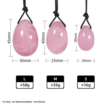 Kegel-Eier aus natürlichem Rosenquarz Grad A