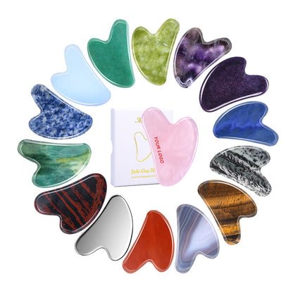 Natural Facial Gua Sha Tool - Customized Logo - Individuelles Gua Sha aus Kristall für das Gesicht