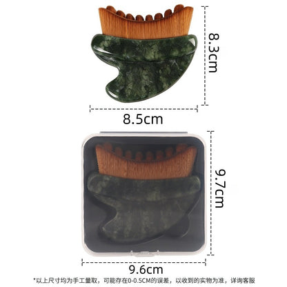Jade Gua Sha Lymphatic Contour Face Brush - Jade-Gua-Sha-Lymphdrainage-Gesichtsbürste