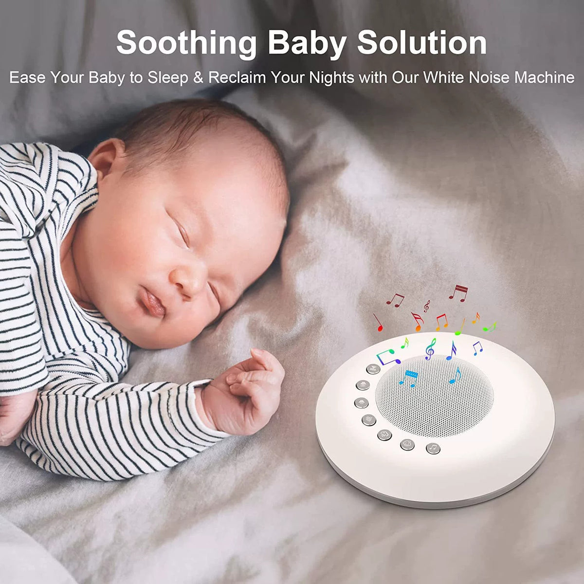 White Noise Machine, Baby Sleep Aid Device with Night Light, Portable Sleep Speaker for Home & Travel