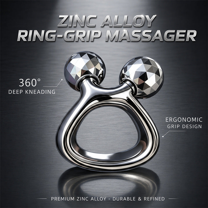 Ring Grip Zinc Alloy Dual Ball Facial Roller -锌合金环握式双球脸部滚轮