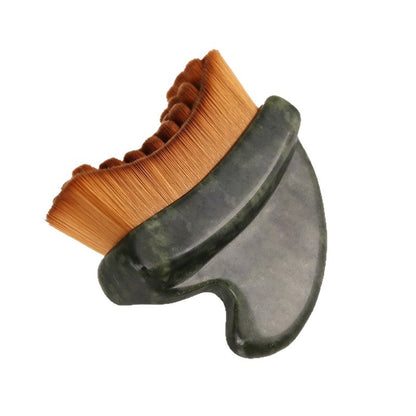 Jade Gua Sha Lymphatic Contour Face Brush - Jade-Gua-Sha-Lymphdrainage-Gesichtsbürste