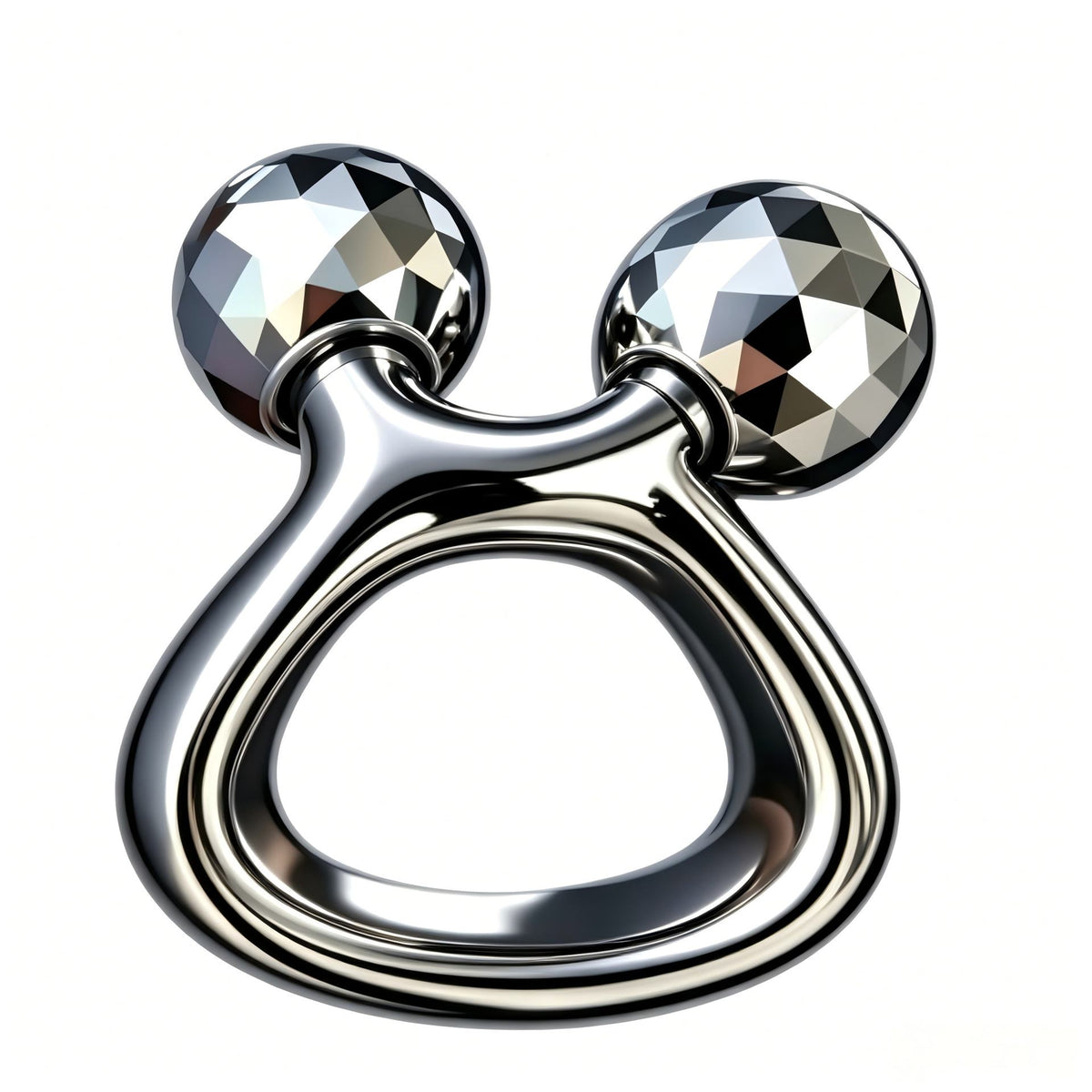 Ring Grip Zinc Alloy Dual Ball Facial Roller -锌合金环握式双球脸部滚轮