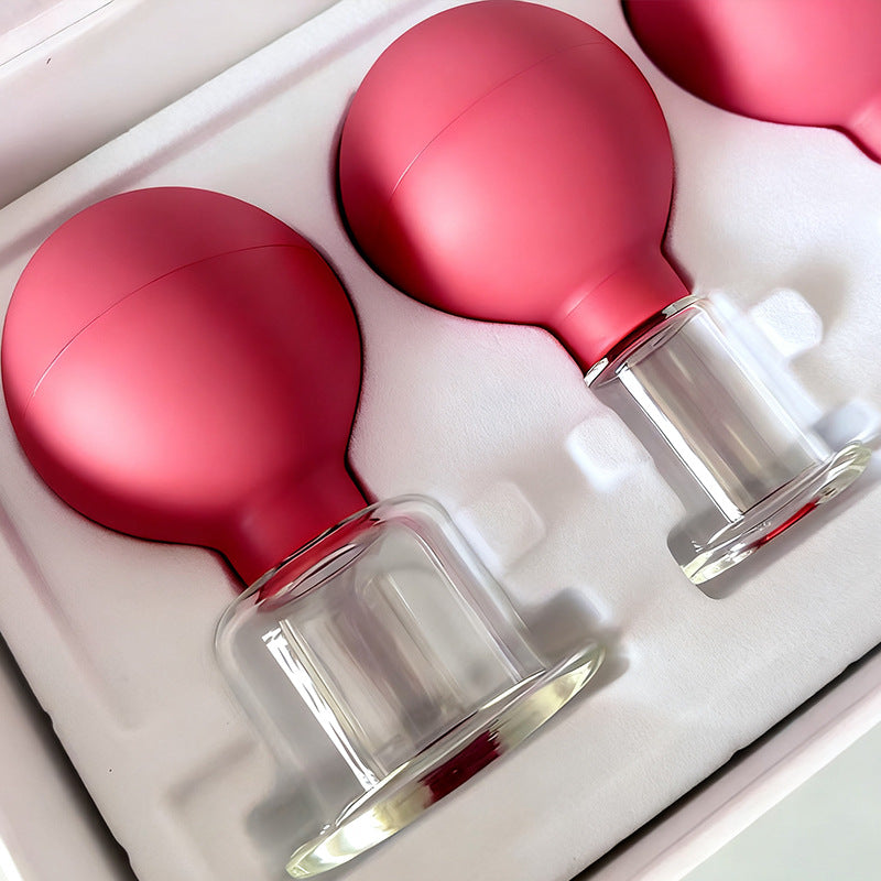 Medizinischer PC-Glas-Schröpfkopf-Set mit Silikon-Saugball