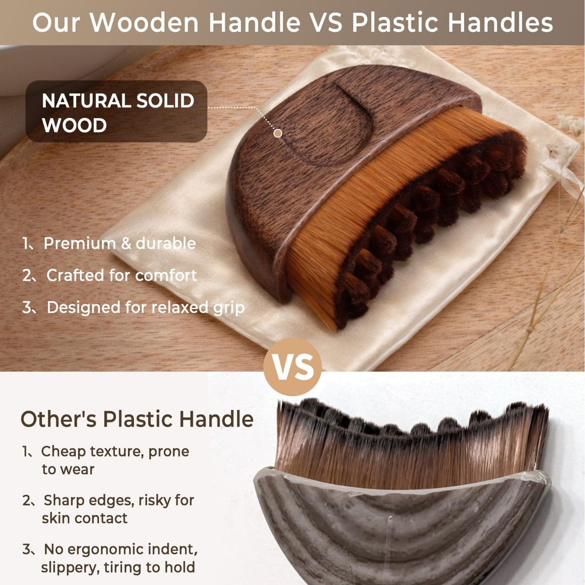 Walnut Wood Lymphatic Contour Face Brush -クルミ材リンパ排出フェイシャルブラシ