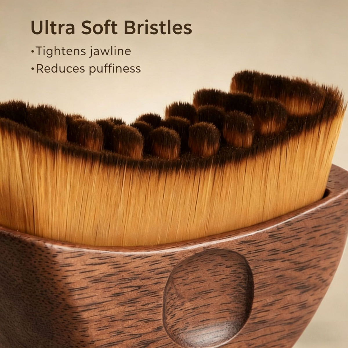 Walnut Wood Lymphatic Contour Face Brush -クルミ材リンパ排出フェイシャルブラシ