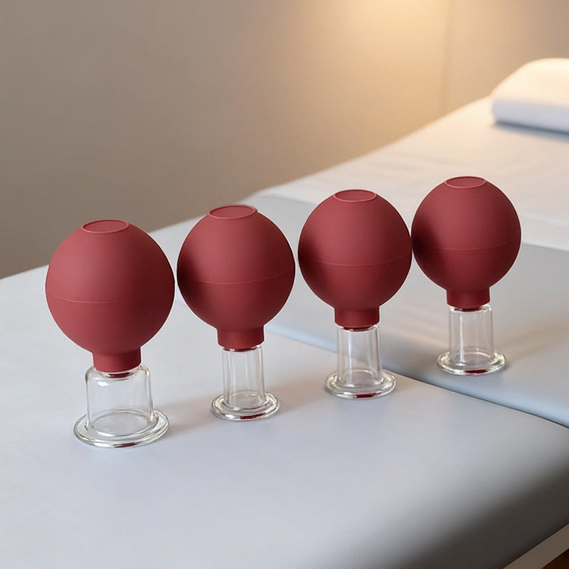 Medizinischer PC-Glas-Schröpfkopf-Set mit Silikon-Saugball