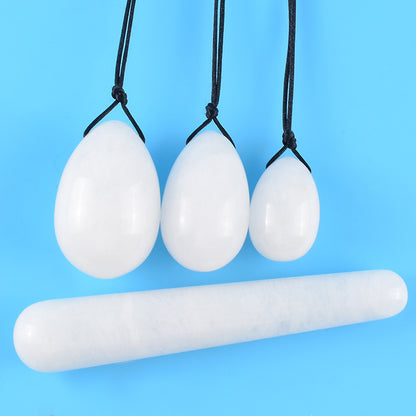 Grade A Natural White Jade Kegel Eggs -天然A級白玉ケーゲルエクササイズボール