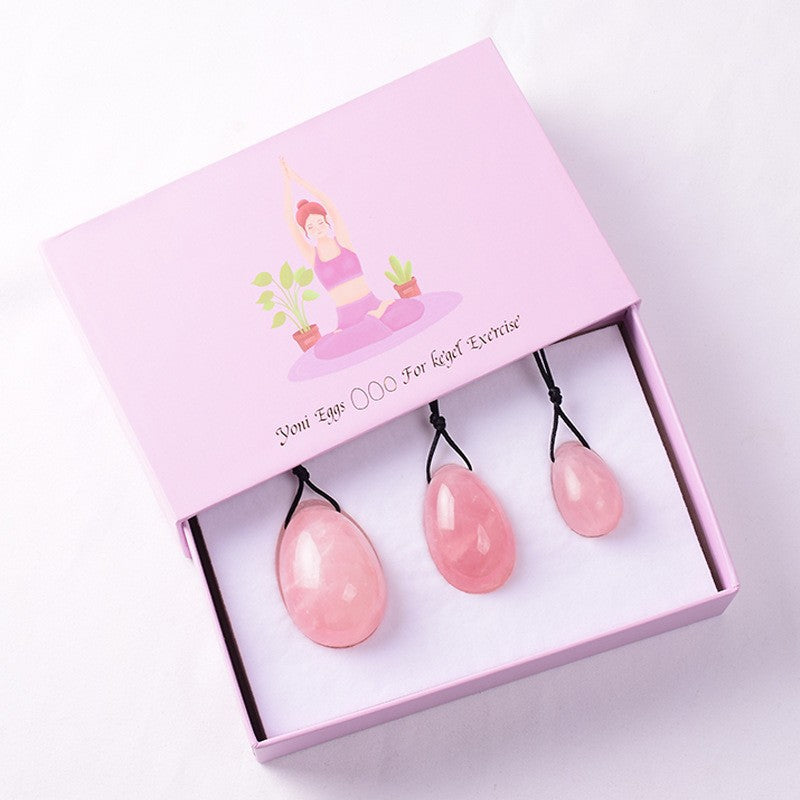 Kegel-Eier aus natürlichem Rosenquarz Grad A