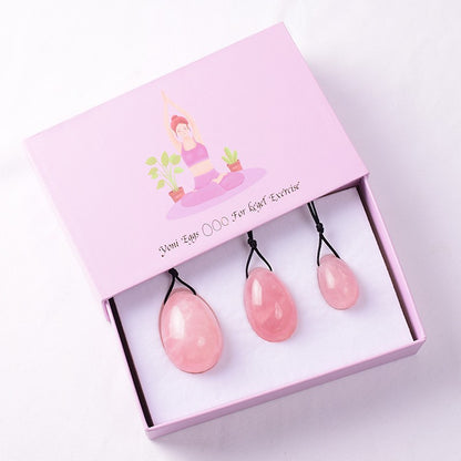 Kegel-Eier aus natürlichem Rosenquarz Grad A