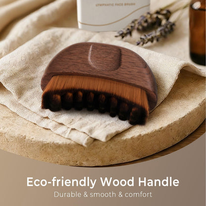 Walnut Wood Lymphatic Contour Face Brush -クルミ材リンパ排出フェイシャルブラシ