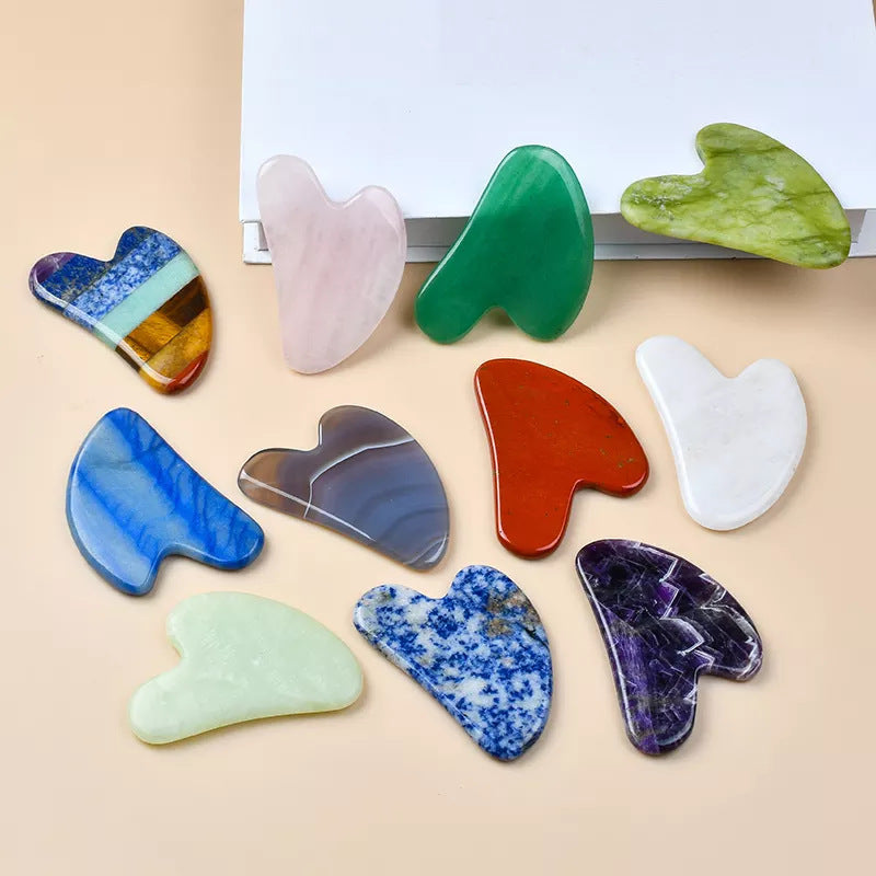 Natural Facial Gua Sha Tool - Customized Logo - Individuelles Gua Sha aus Kristall für das Gesicht