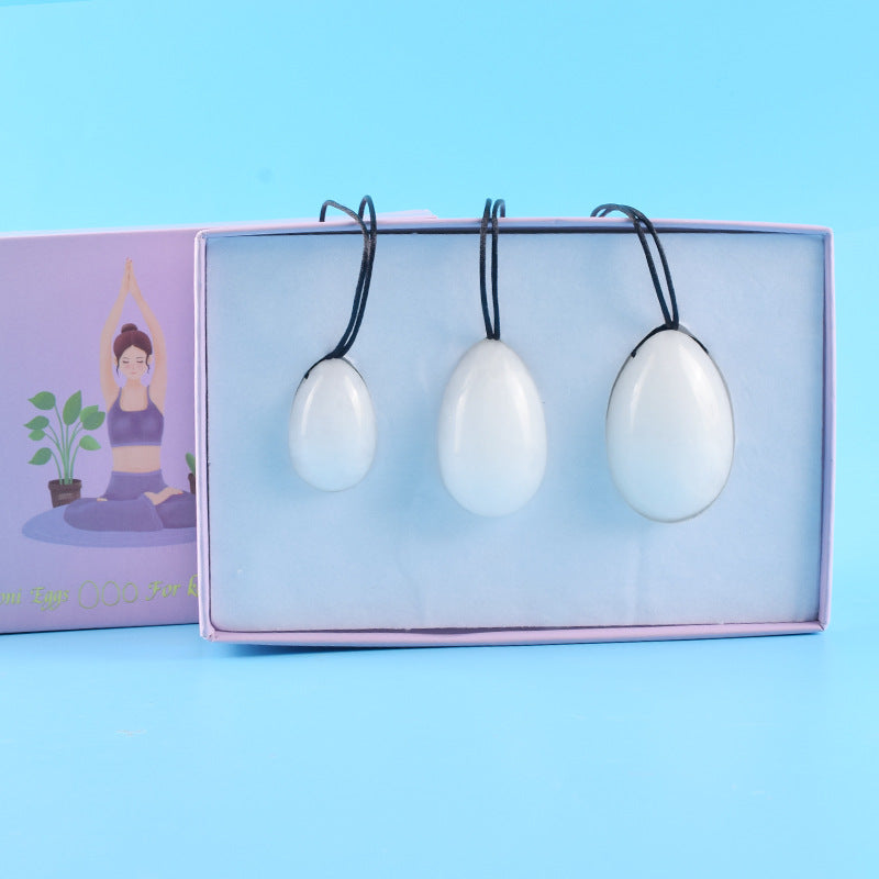 Grade A Natural White Jade Kegel Eggs -天然A級白玉ケーゲルエクササイズボール