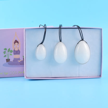 Grade A Natural White Jade Kegel Eggs -天然A級白玉ケーゲルエクササイズボール