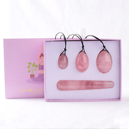 Kegel-Eier aus natürlichem Rosenquarz Grad A