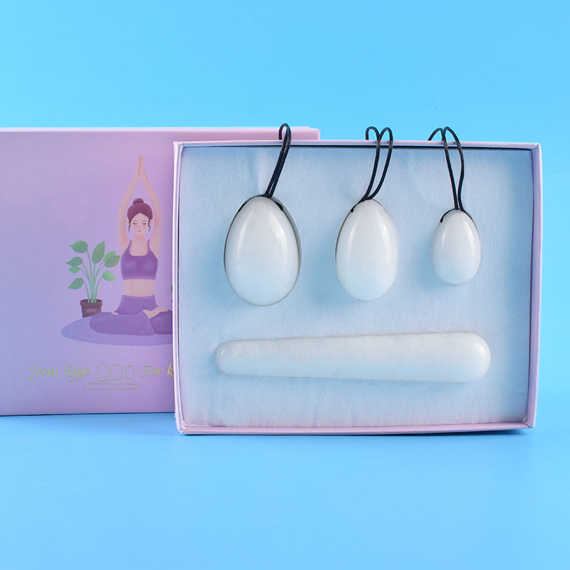 Grade A Natural White Jade Kegel Eggs -天然A級白玉ケーゲルエクササイズボール