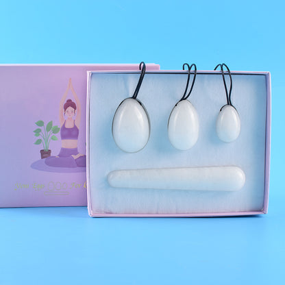 Grade A Natural White Jade Kegel Eggs -天然A級白玉ケーゲルエクササイズボール