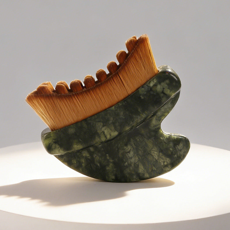 Jade Gua Sha Lymphatic Contour Face Brush - Jade-Gua-Sha-Lymphdrainage-Gesichtsbürste