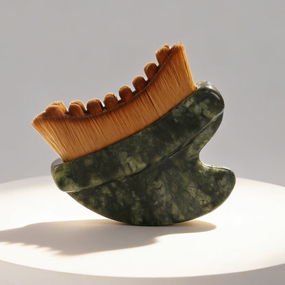 Jade Gua Sha Lymphatic Contour Face Brush - Jade-Gua-Sha-Lymphdrainage-Gesichtsbürste