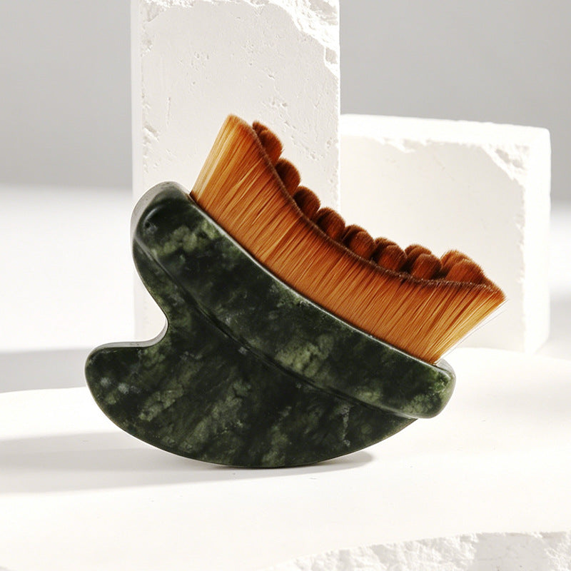 Jade Gua Sha Lymphatic Contour Face Brush - Jade-Gua-Sha-Lymphdrainage-Gesichtsbürste