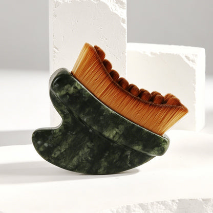 Jade Gua Sha Lymphatic Contour Face Brush - Jade-Gua-Sha-Lymphdrainage-Gesichtsbürste