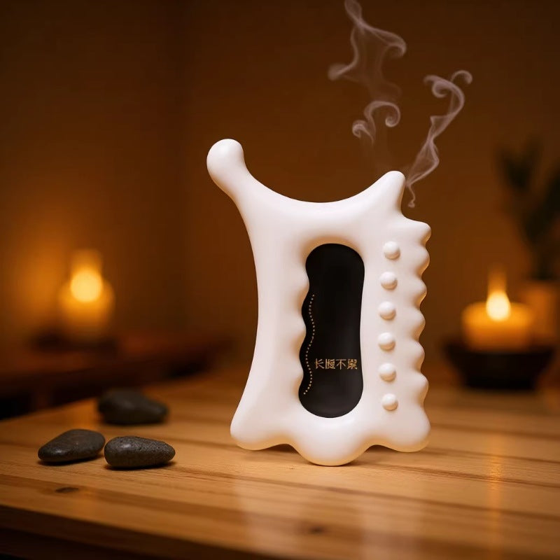 Weißes Keramik Gua Sha Körperwerkzeug