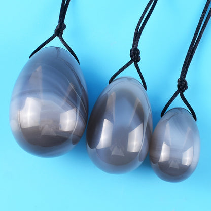 Natürliche A-Qualität Graue Achat Kegel-Eier - 天然A级灰玛瑙凯格尔锻炼球