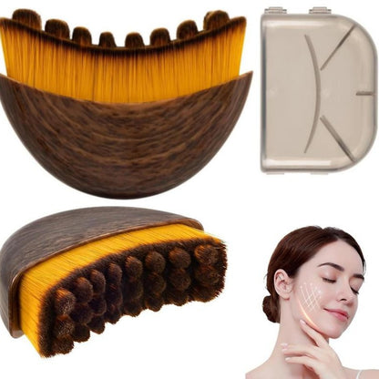 Walnut Wood Lymphatic Contour Face Brush -クルミ材リンパ排出フェイシャルブラシ