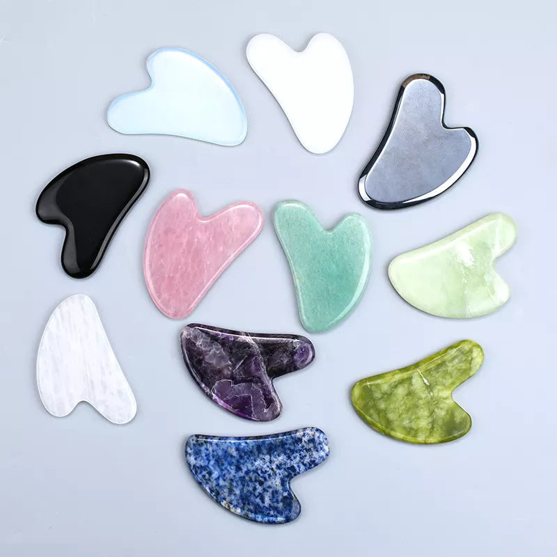 Natural Facial Gua Sha Tool - Customized Logo - Individuelles Gua Sha aus Kristall für das Gesicht
